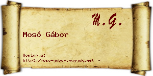 Mosó Gábor névjegykártya